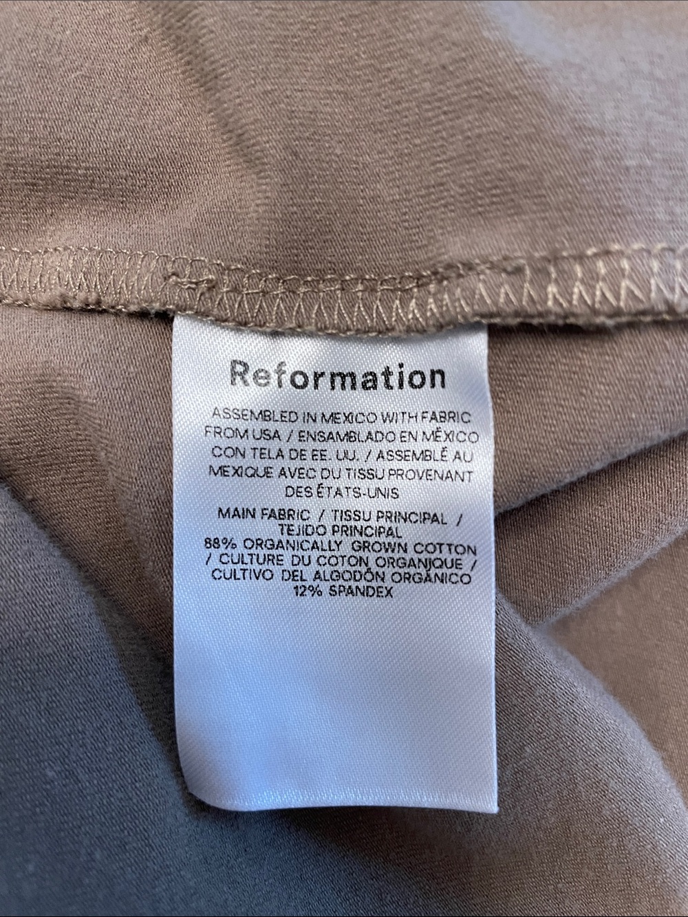Reformation Foster Knit Two Piece Medium Shitake High Neck Rushed Sides - Picture 9 of 13